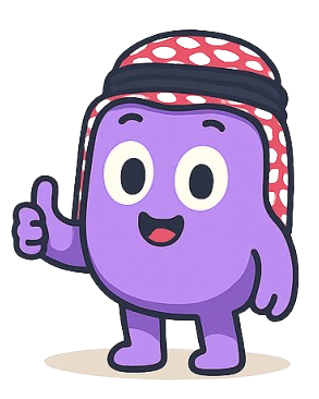 Lugha Maskottchen mit Daumen hoch